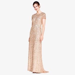 Adrianna Papell Scoop Back Long Dress